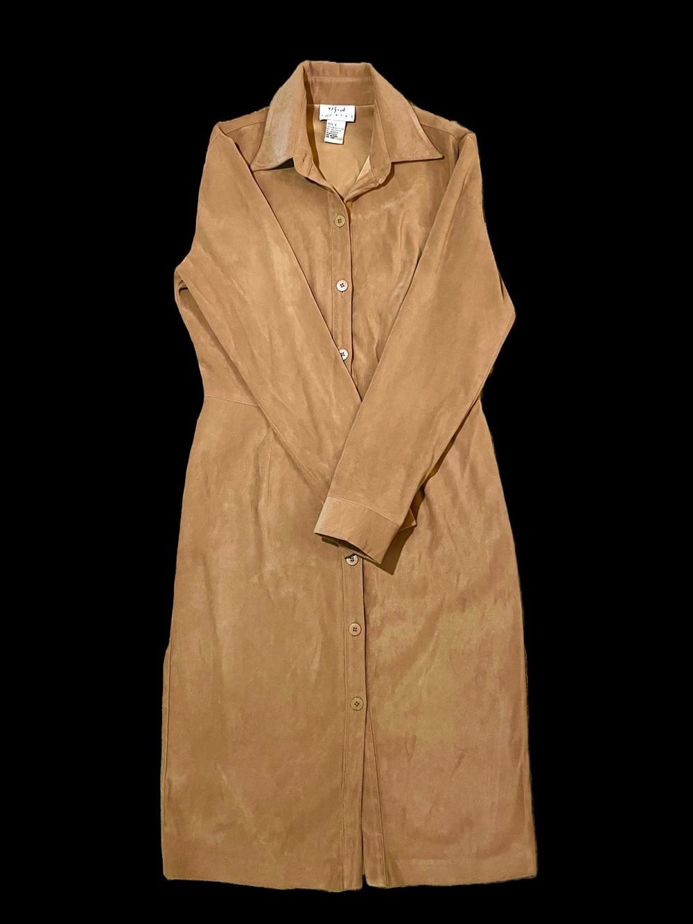 VINTAGE VISION APPAREL Classic Tan Button-Front Dress